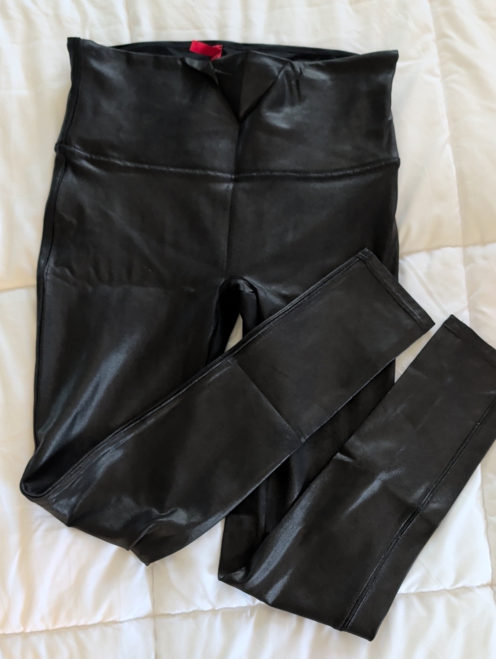 SPANX Black Faux Leather High-Rise Leggings